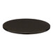 A Perfect Tables 36" round outdoor table top with a smooth black finish.