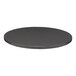 A Perfect Tables 24" round graphite table top with a smooth finish.