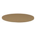 A Perfect Tables 30" round smokey taupe table top with a smooth finish.