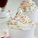 A cup of ice cream with Mini Pastel Confetti Sequin Sprinkles.
