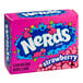 A pink box of Nerds candy with a cartoon dinosaur on it.