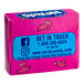 A pink box with blue and white text of Nerds candy.