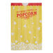 A yellow paper bag with white and red text reading "Popcorn" and "Fresh" on it.