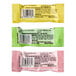A close-up of a Laffy Taffy Mini Assortment packet with three candy bars with different flavors.