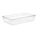 A Choice clear polycarbonate food pan with a lid.