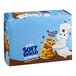 A box of Pillsbury Soft-Baked Mini Chocolate Chip Cookies with a close up of a stack of cookies.