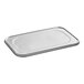 A silver Western Plastics foil steam table pan lid on a white background.