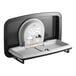 A Koala Kare stainless steel baby changing station with a black tray.