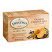 A box of Twinings Orange & Cinnamon Spice herbal tea bags.