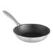 A close-up of a Vigor SS3 Series stainless steel frying pan with a black non-stick coating.