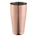 A Barfly copper cocktail shaker with a diamond lattice pattern.