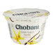 A white Chobani container with a white label and black lettering.