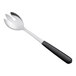 A Vollrath stainless steel basting spoon with a black Kool-Touch handle.