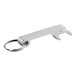 A silver aluminum Choice bottle opener with key ring.