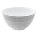 A white bowl with a small rim on it.