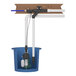 A Zoeller Flex water-powered emergency backup sump pump system with blue pipes and hoses.