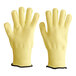 A pair of yellow Ansell ActivArmr Kevlar gloves with black trim.