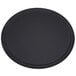 A black oval non-skid serving tray with a round edge.