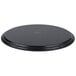 A black oval Carlisle non-skid fiberglass serving tray.