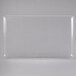 A clear plastic tray on a white background.