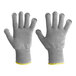 A pair of medium-duty gray Ansell HyFlex gloves.