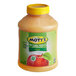 A plastic container of Mott's applesauce.