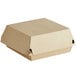 A brown Sabert corrugated kraft take-out box with a lid.