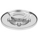 A silver circular Waring slicing disc with a circular metal design.
