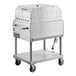 A large stainless steel Backyard Pro barbecue grill with a lid.
