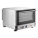 A silver and black Cooking Performance Group countertop convection oven with a glass door.