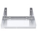 A stainless steel wall mount shelf with holes in it.