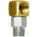 A gold and silver T&S AG-6C Swivelink gas appliance connector with a nut.