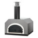 A grey and black Chicago Brick Oven countertop pizza oven with a metal top.