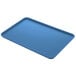 A blue rectangular Cambro Camlite tray on a white background.