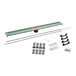 A green and silver QuickDrain Linear Drain Body with a red label.