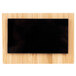 A rectangular bamboo frame with a black screen.