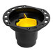 An Oatey black and yellow ABS tub drain kit with holes.