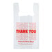 A white plastic "Thank You" t-shirt bag.