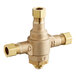 A Sloan brass Optima thermostatic mixing valve.