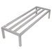 A white metal Regency dunnage rack frame with four parallel bars.