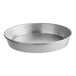 A silver aluminum Choice Tapered Deep Dish Pizza Pan with a white background.