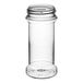 A clear plastic jar with a round lid.