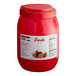 A red jar of Fanale strawberry heart-shaped jelly topping with a white label.