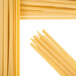 A close-up of a square of yellow Regal Fettuccine pasta.