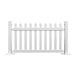 A white Mod-Picket fence with posts.
