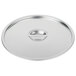 A stainless steel Vollrath lid with a silver circle.