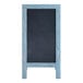 A chalkboard in a blue frame.