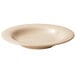 A beige GET BambooMel rimmed bowl on a white surface.