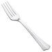 A WNA Comet Reflections silver plastic fork with four pointed edges.