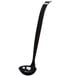 A black polystyrene ladle with a long handle.